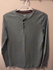 Sonoma Boys Waffle Knit XL Green Long Sleeved Henley - Picture 1 of 3