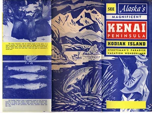 Kenai Peninsula Kodiak Island AK Vacation Wonderland Vintage Brochure Photos Map - Picture 1 of 3