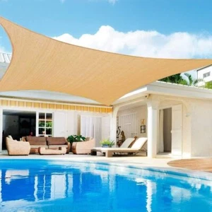 Sun Shade Sail 8'x10' Rectangle UV Block for Patio, Garden, Backyard Sand - Picture 1 of 6
