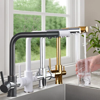 JIEBAO Küchenarmatur 3 Wege Wasserhahn Wasserfilter Mischbatterie Küche Trinkwasserhahn