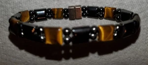 100% Magnetic 9inch Bracelet Anklet BLACK and COPPER - ?Hematite? - Picture 1 of 3