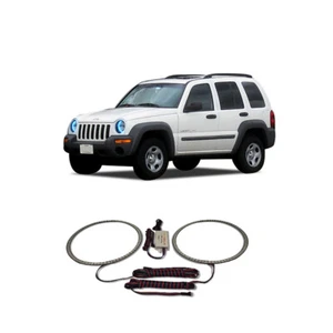 Bright Blue Angel Eye Headlight Halo kit for Jeep Liberty 02-07 - Foto 1 di 3