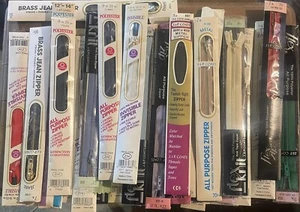 Vintage Lot 31 Polyester Zippers All Purpose Sewing Multicolor Crafts NEW! - Picture 1 of 7