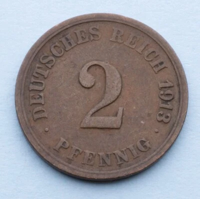 Alemania 1913 F - Imperio 2 Pfennig KM# 16 Foto 1 de 2