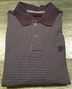 IZOD Luxury Sport Mens Polo Golf Shirt - Purple/Blue Stripe  -  Size L - Picture 1 of 6
