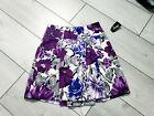 Nwt Macys Sele Womens Purple Grey Floral Flare Mini Skirt Small $50
