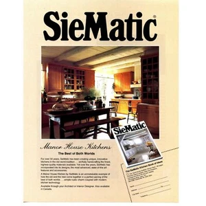 1990 SieMatic Kitchen Print Ad Paper Magazine Clipping Vtg 90s Home Design Ideas - Picture 1 of 6