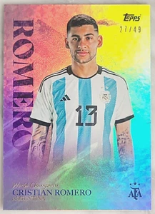 Cristian Romero Argentina 2022 Topps World ChampionsPurple /49 World Cup - Picture 1 of 2