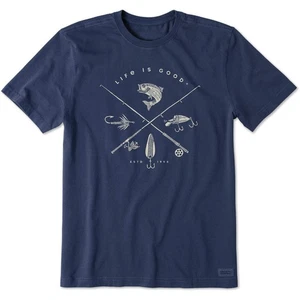 Life is Good 139315 - Men's Freshwater Fish Short Sleeve Crusher-LITE Tee - Dark - Picture 1 of 3