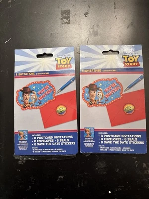 Lote De 2 Sobres Invitaciones Fiesta Cumpleaños Disney Toy Story Guarda la Fecha (8) Foto 1 de 3