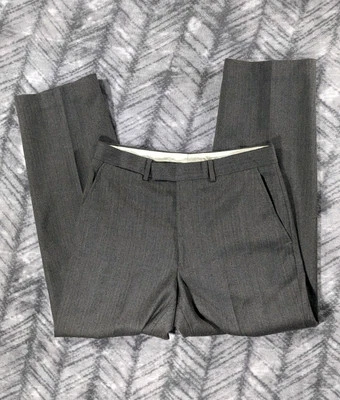 Calça social Austin Reed masculina 32x30 oliva espinha de peixe gentry flanela lã - Imagem 1 de 4