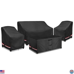 Juego de Fundas para Muebles de Patio Rileytee, 4 Piezas 600D Resistente 100% Impermeable - Imagen 1 de 7