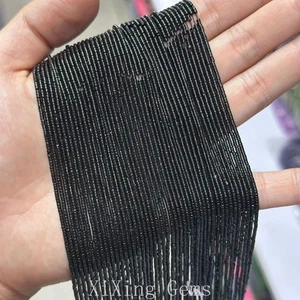 Cuentas tubulares cilíndricas de espinela negra natural de alta calidad de 1,5 mm para fabricación de joyas - Imagen 1 de 6