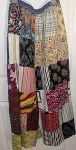 Ashley Taylor Women's Cotton Patchwork Split Wide Leg Pants One Size - Picture 1 of 5
