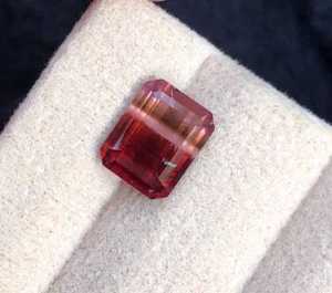 Natürlicher Turmalin Edelstein im Smaragdschliff vierfarbig: 3 Karat - Bild 1 von 10