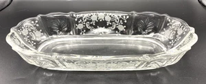 Fostoria Glass Meadow Rose Oval Pickle/Relish Dish Vintage Elegant Glass, Clear - Picture 1 of 5