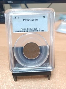 1871 Two cent piece PCGS XF40 - Picture 1 of 6