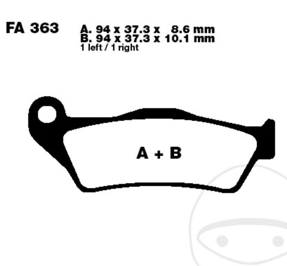 EBC Garnitures De Frein FA363V pour BMW 850 1100 1150 1200 R GS S C ABS St HP2 - Photo 1/1