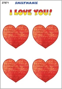 Aufkleber Herz I love you! 4er-Set 150 x 105 mm  Sticker Autocollant - Bild 1 von 1