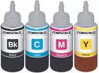 4 x Universal Ink Bottles BCMY Non-OEM Alternative For HP Printers - 100ml