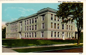 Niles Ohio • Niles High School • TEICH White Border Linen Posted 1947 - Bild 1 von 2