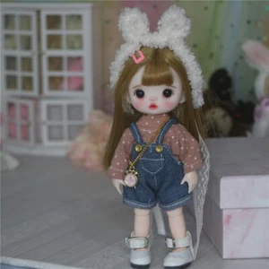 1/8 BJD Puppe + Outfits + Augen + bewegliche Perücken + Make-up komplettes Set Mini süßes Spielzeug - Bild 1 von 5
