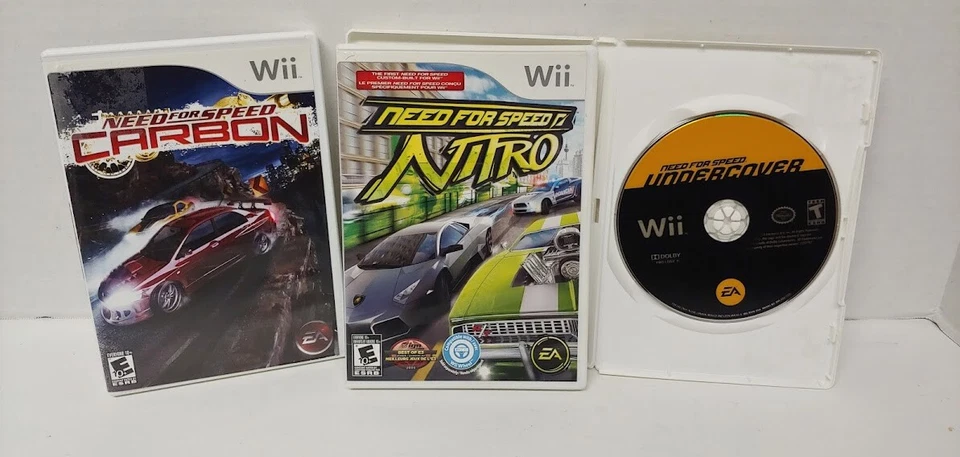 3 Game Lot Nintendo Wii / Wii U~ Racing Need For Speed Nitro Carbon Undercover - Image 1 of 1