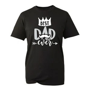 Maglietta Best Dad Ever, Maglietta Unisex Regalo Festa Del Papà Corona Baffi Felice - Foto 1 di 2