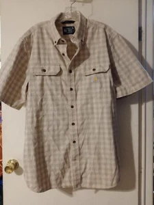 Camisa Carhartt holgada para hombre grande alta tostada a cuadros calce suelto con botones - Imagen 1 de 9