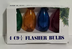 Vintage C9 1/4 Replacement Flasher Bulbs (Green, Orange, Red, Blue) NOS Holiday - Picture 1 of 6