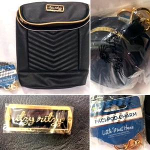 ITZY RITZY JETSETTER CHILL LIKE A BOSS BORSA BOTTIGLIA CON PORTACIUCCIO BORSA NERA - Foto 1 di 9