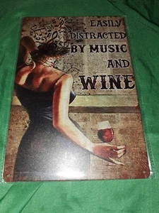 Metallschild  20/ 30 cm Wein Geschenk  Geburtstag Weisheit DEKO BAR Musik - Bild 1 von 1