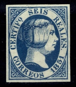 Edifil 10 nuevo * mng 1851 Isabel II sello de España Spain Lujo - Imagen 1 de 1