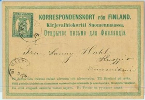95491 - FINNLAND - Postgeschichte - Ganzsachenbrief aus MANTZAI 1874 - Bild 1 von 1