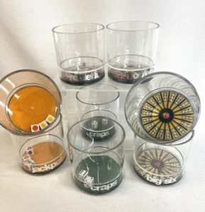 Vintage Old Fashioned lowball Casino Gaming Glasses Roulette Craps Jackpot MCM 8 - Picture 1 of 20