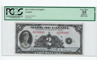 1935  BOC $2 Note BC-3, Ser #A1240095 Osb/Tow PCGS VF-35 English Minor Stains - Image 1 of 2