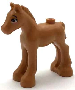 NUEVO LEGO Turrón Mediano Potro con Ojos Naranja Oscuro Caballo Amigos Animal Granja - Imagen 1 de 1