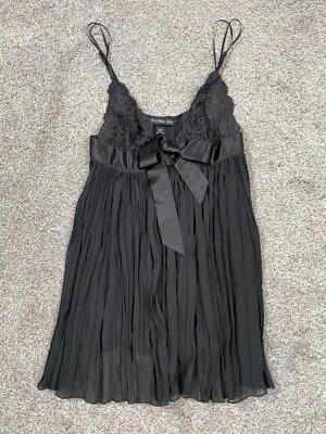 Vintage Victorias Secret Tank Top Womens Small Black Babydoll Lace Sheer Fairy - Image 1 of 4