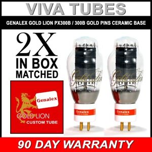 New Genalex Reissue Current Matched Pair (2) PX300B / 300B GOLD PIN Vacuum Tubes