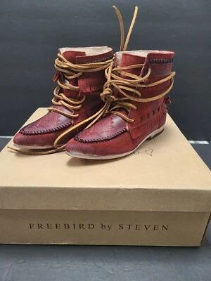 Botas rojas estrechas con cordones Freebird by Steven Tribe Native para mujer talla 6 Foto 1 de 4