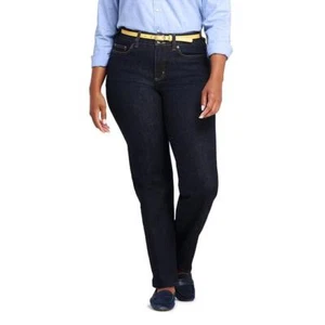 JEAN RECTO DE MUJER TALLA 18W LANDS END MID RISE MEDIANO LAVADO ÍNDIGO NUEVO CON ETIQUETAS - Imagen 1 de 1