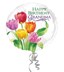 Happy Birthday Grandma Granny Nan Foil Balloon Birthday Party Flower #26738 - Picture 1 of 2