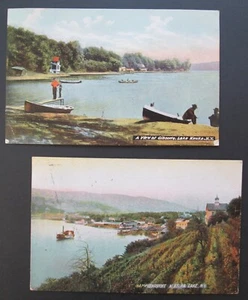 LAKE KEUKA, N.Y. 1912 Antique Lot (2) Postards GIBSON's + Hammondsport - Picture 1 of 2
