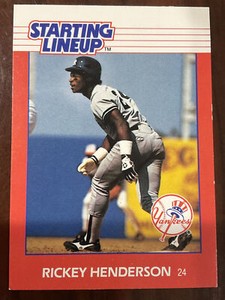 RICKEY HENDERSON 1988 KENNER STARTING LINEUP CARD - NEW YORK YANKEES