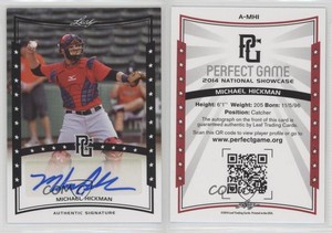 2014 Leaf Perfect Game Showcase Auto Black Michael Hickman #A-MH1 Auto