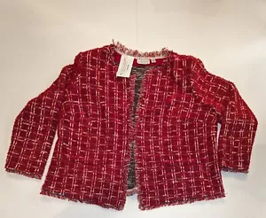 Joan Rivers Classics Collection 30th Anniv. Boucle Jacket Women's Sz 2XL Red 1F - Picture 1 of 6