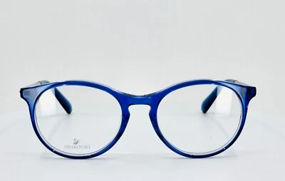 NUEVO SWAROVSKI SK 5365 092 Azul Plata Mujer Gafas Redondas 50-18-140 B:42 Foto 1 de 4
