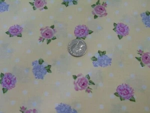 In the Beginning "Spring Garden" by Lynnea Washburn Yellow Floral 1 1/8 Yard New - Picture 1 of 3