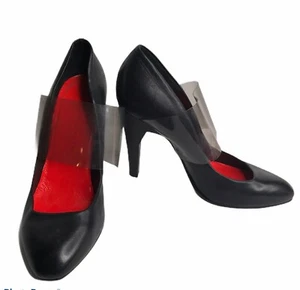 Stephen Venezia Pumps US 8,5 transparente Riemen EUR 39 4" Absatz schwarz Leder Italy - Bild 1 von 10