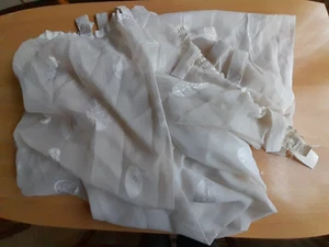 6 Gardinen, Schlaufenschals, eierförmige Muster, 135x150cm, gebraucht, Nr. 9 - Bild 1 von 5